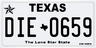 TX license plate DIE0659