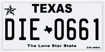 TX license plate DIE0661