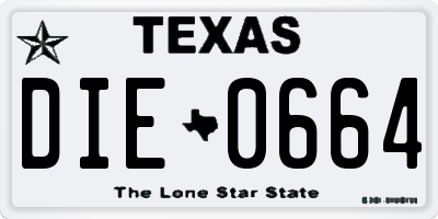 TX license plate DIE0664