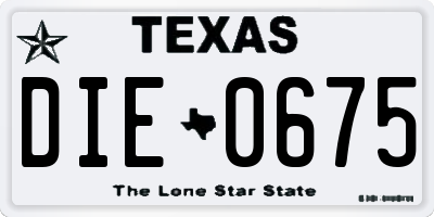 TX license plate DIE0675