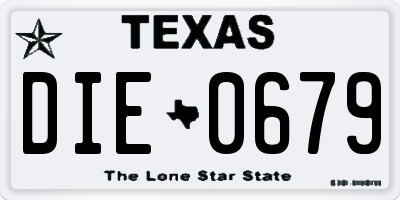 TX license plate DIE0679