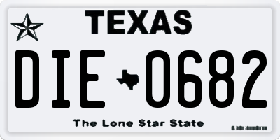 TX license plate DIE0682