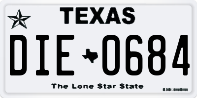 TX license plate DIE0684