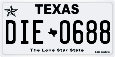 TX license plate DIE0688