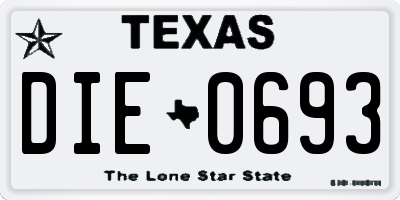 TX license plate DIE0693