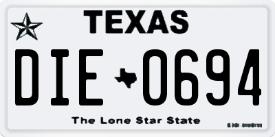 TX license plate DIE0694