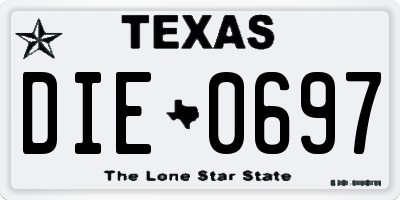 TX license plate DIE0697