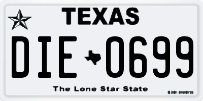 TX license plate DIE0699