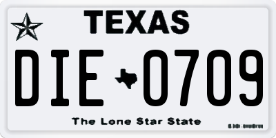 TX license plate DIE0709