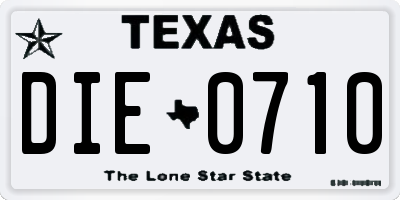 TX license plate DIE0710
