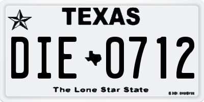 TX license plate DIE0712