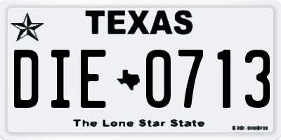 TX license plate DIE0713