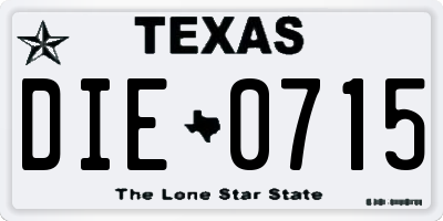 TX license plate DIE0715