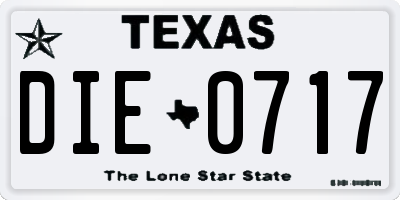 TX license plate DIE0717