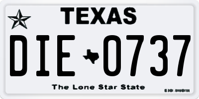 TX license plate DIE0737
