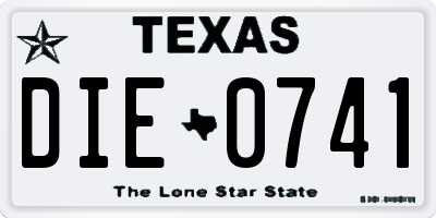 TX license plate DIE0741