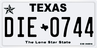 TX license plate DIE0744