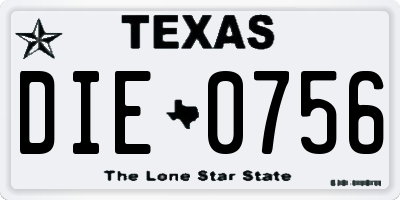 TX license plate DIE0756