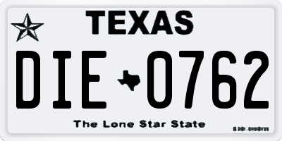 TX license plate DIE0762