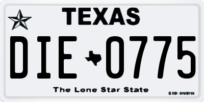 TX license plate DIE0775