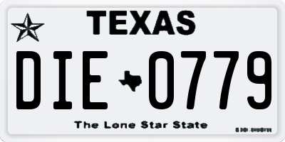 TX license plate DIE0779
