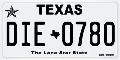 TX license plate DIE0780
