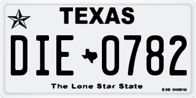 TX license plate DIE0782