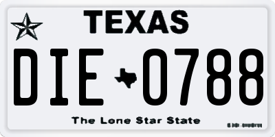 TX license plate DIE0788