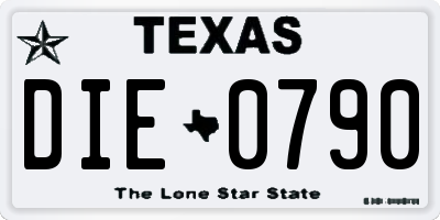 TX license plate DIE0790