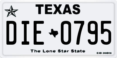 TX license plate DIE0795