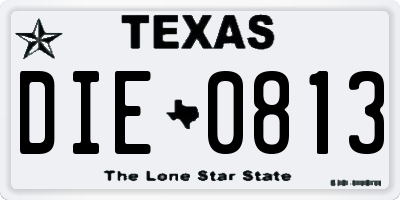 TX license plate DIE0813