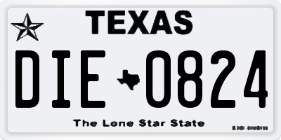 TX license plate DIE0824