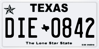 TX license plate DIE0842