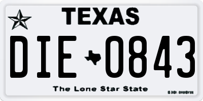 TX license plate DIE0843