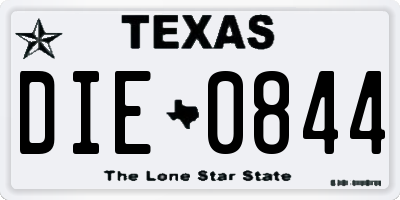 TX license plate DIE0844