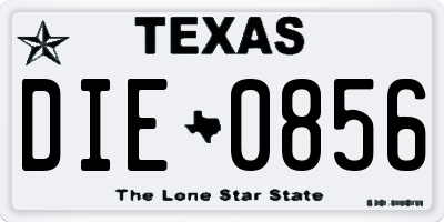 TX license plate DIE0856