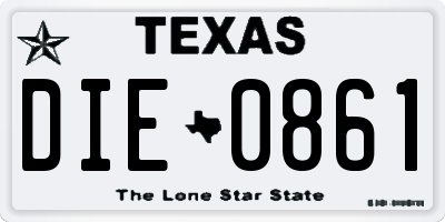 TX license plate DIE0861