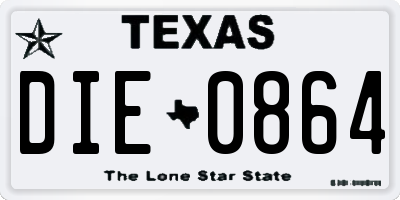 TX license plate DIE0864