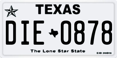 TX license plate DIE0878
