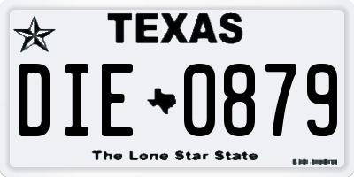 TX license plate DIE0879