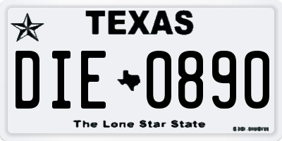 TX license plate DIE0890