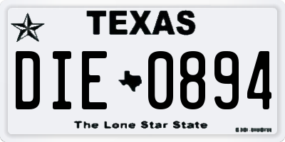 TX license plate DIE0894