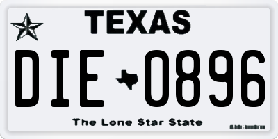 TX license plate DIE0896