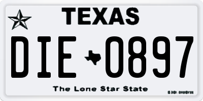 TX license plate DIE0897