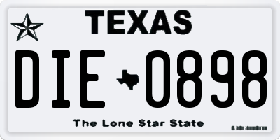 TX license plate DIE0898