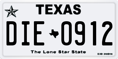 TX license plate DIE0912