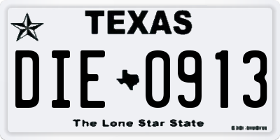 TX license plate DIE0913