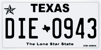 TX license plate DIE0943