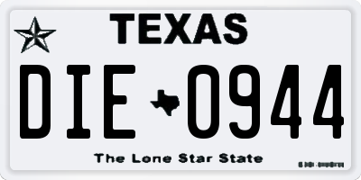 TX license plate DIE0944