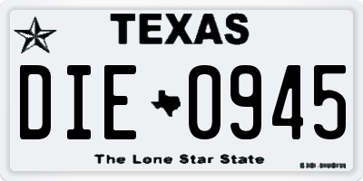 TX license plate DIE0945